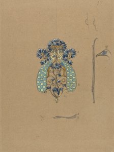 Diseño para una hebilla de cinturón con motivo de pavo real de Eugene Grasset